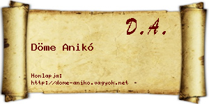 Döme Anikó névjegykártya